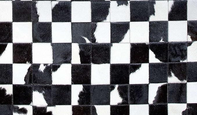 Sn Alef Home Black & White Round Rug | Checkered Floral Designer Carpet - Image 6