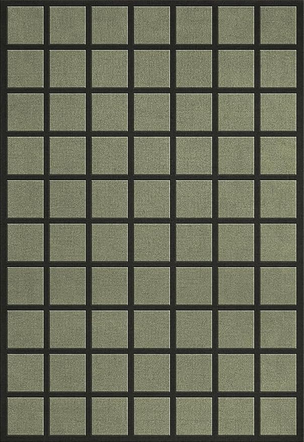 Handmade Wool Area Rug & Runner | Modern Grid Pattern Carpet by Unknown