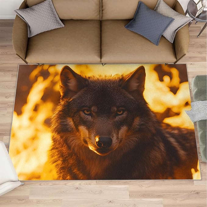 Wolf Rugs for Bedroom by Unknown