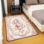 French Country Floral 3x5 Area Rug Pink Rose Rugs - Image 3