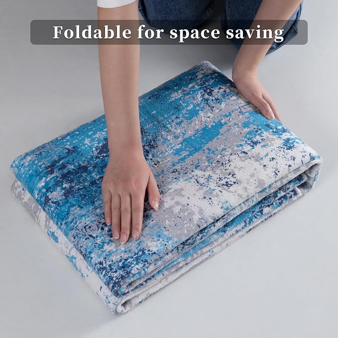 Ciicool Modern Abstract Rug for Living Room, Low-Pile Contemporary Indoor - Image 7