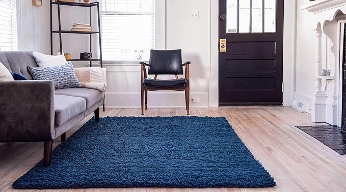 Unique Loom Solid Shag Collection Area Rug - Image 3
