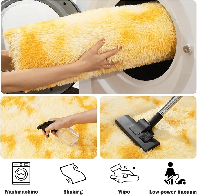 Soft Fluffy Area Rug for Bedroom, Fuzzy Shaggy Oval Throw Rugs for Bedside - Image 7