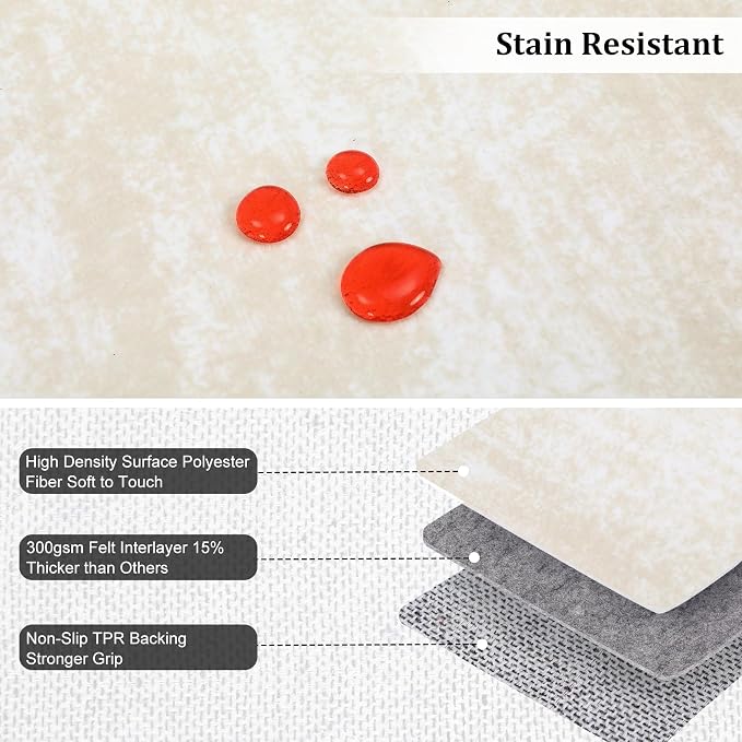 RUGSREAL Solid Machine Washable Area Rug Soft Low-Pile Modern Contemporary Area - Image 3
