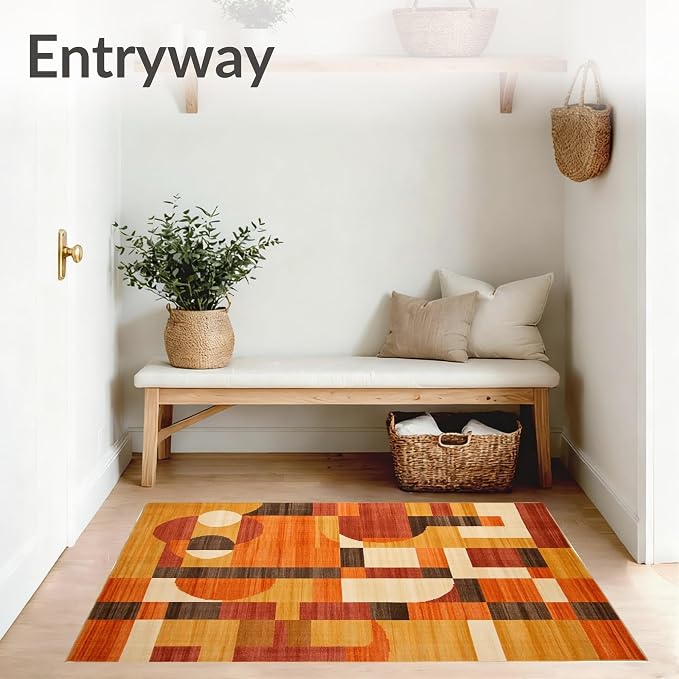 Flatwoven High Traffic Area Rug 4x6, Non Slip, Stain Resistant, Washable Area - Image 3