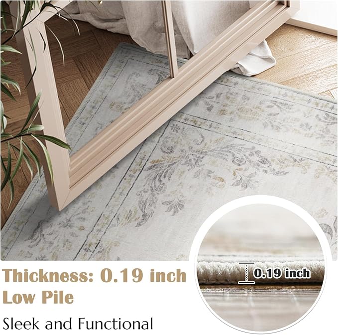 jinchan Vintage Floral Runner Rug 2x5 - Image 2
