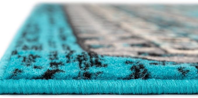 Unique Loom Taftan Collection Border Geometric Tribal Inspired Design Area Rug - Image 5