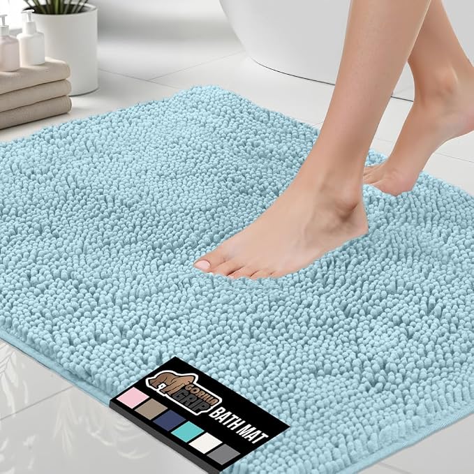 GORILLA GRIP Bath Rug Mat 44x26, Thick Soft Absorbent Chenille, Quick Dry by GorillaGrip