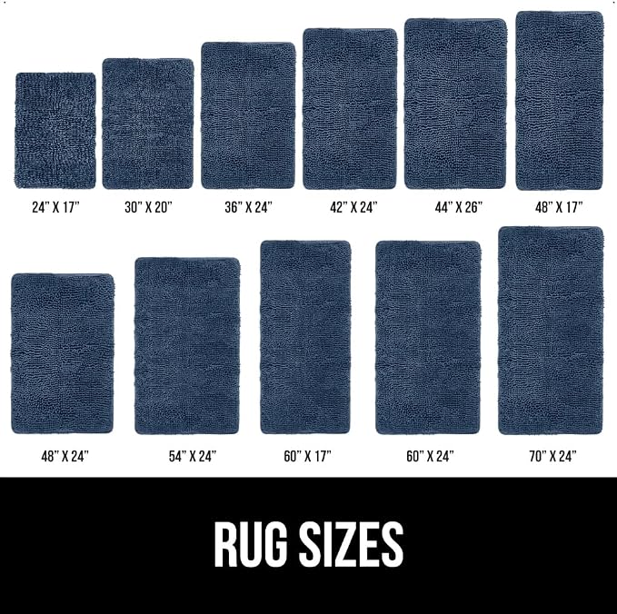 GORILLA GRIP Bath Rug Mat 60x24, Soft Absorbent Chenille, Quick Dry Microfiber - Image 6