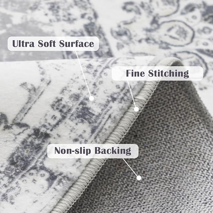 jinchan Fiora Round Rug 5ft Area Rug - Image 4
