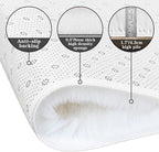 duduta White Soft Fluffy Rug 4x6 ft, Shag Fuzzy Plush Rectangle Carpet - Image 3
