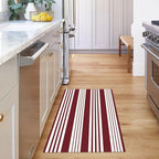 KOZYFLY Striped Outdoor Rug Red and White 27.5x43 Inches Front Door Rug - Image 7