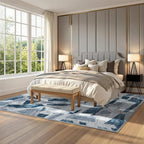 Blue 6X9 Area Rugs for Living Room Bedroom, Modern Abstract Large Carpet - Image 5