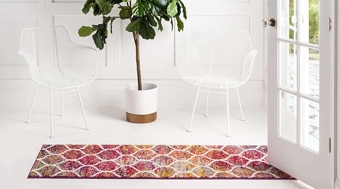 Rugs.com Lattice Frieze Collection Rug – 2' x 4' Runner Multi Medium Rug Perfect - Image 3