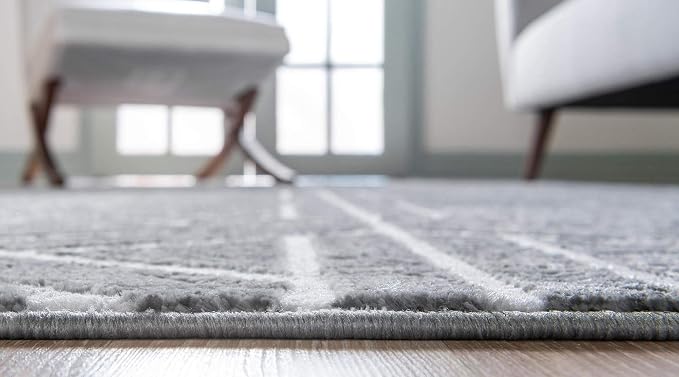 Rugs.com Lattice Trellis Collection Rug – 9' x 12' Gray Low-Pile Rug Perfect - Image 5