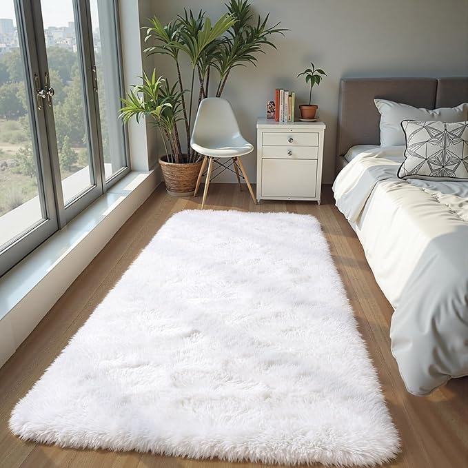 Zentavio Runner Rugs for Hallway 2x6 Shag Soft Bedroom Bedside Rugs Non Slip by ZentavioRug