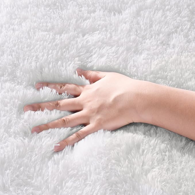 Zentavio White Area Rugs for Bedroom Soft Large Living Room Rugs 5x8 Fluffy - Image 3
