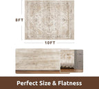 AMOAMI-Area Rug 9X12 Rugs for Living Room-Vintage Soft Beige Rugs for - Image 2