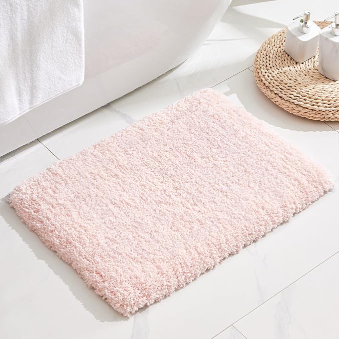 Small Bathroom Rug 17x24 Non Slip Pink Fluffy Bath Mat - Image 9