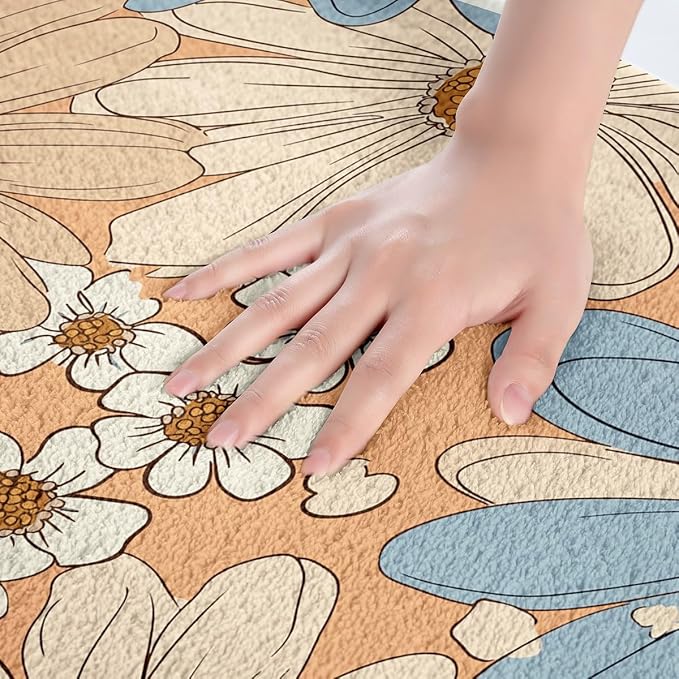 Erosebridal Girls Groovy Flower Bathroom Rugs - Image 5