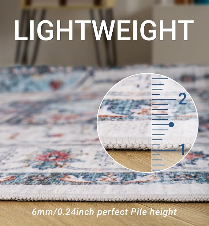 zesthome Area Rugs 9x12, Washable Rug Non-Slip Low Pile Rugs - Image 5