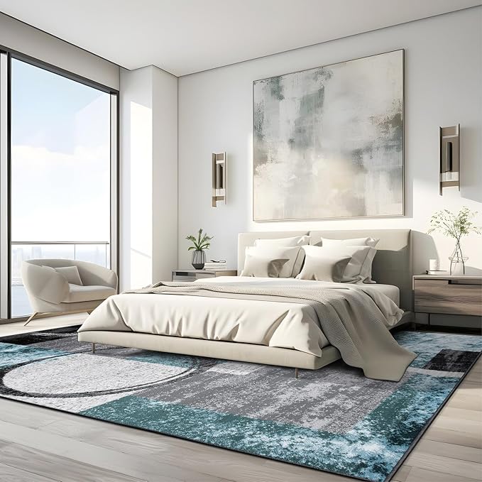 Rugshop Contemporary Circle Design Area Rug, Durable Fade-Resistant Carpet - Image 9