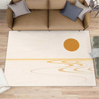 Boho Sun Area Rugs 3x4ft, Minimalist Sunburst Kids Bedroom Rug, Geometric Solar by Unknown