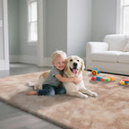 Fluffy Rug Shaggy Area Rug, Mottling Beige 4x6 Area Rugs - Image 4