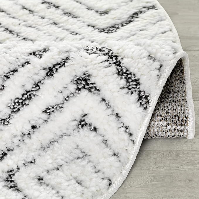 Antep Rugs Palafito 5x5 Geometric Shag Diamond High-Low Pile Textured Indoor - Image 7