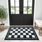 Vasofe Checkered Jute Kitchen Rug, 2x3 Black and White Rugs Indoor Outdoor - Image 3