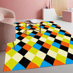 Vibrant Geometric Diamond Texture Rug by Mamatong