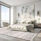 Rugshop Geometric Boho Large Area Rug – Gray Tribal Pattern, Dining Room - Image 8