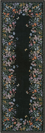 Lahome Boho Floral 2x6 Black Bathroom Runner Rugs Non Skid Washable, Rug Runners - Image 9