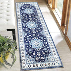 Moroccan Trellis Hallway Runner Rug Non-Slip Washable Geometric Standing Mats by LIKETN