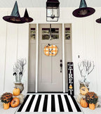 KOZYFLY Black and White Area Rug 27.5x43 Inches Striped Front Door Rug Cotton - Image 2
