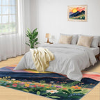 Boho Sun Area Rugs 6x8ft, Minimalist Line Living Room Area Rug, Geometric Solar - Image 5