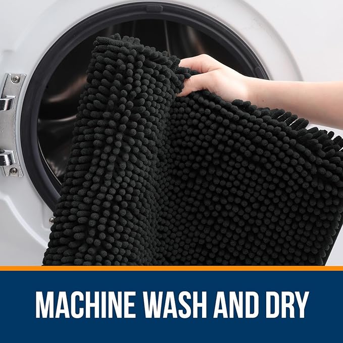 OLANLY Bathroom Rugs 30x18, Extra Soft Absorbent Chenille Bath Rugs, Rubber - Image 5