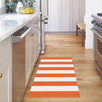 KOZYFLY Striped Rug 27.5x43 Inches Orange and White Halloween Fall Front Door - Image 7