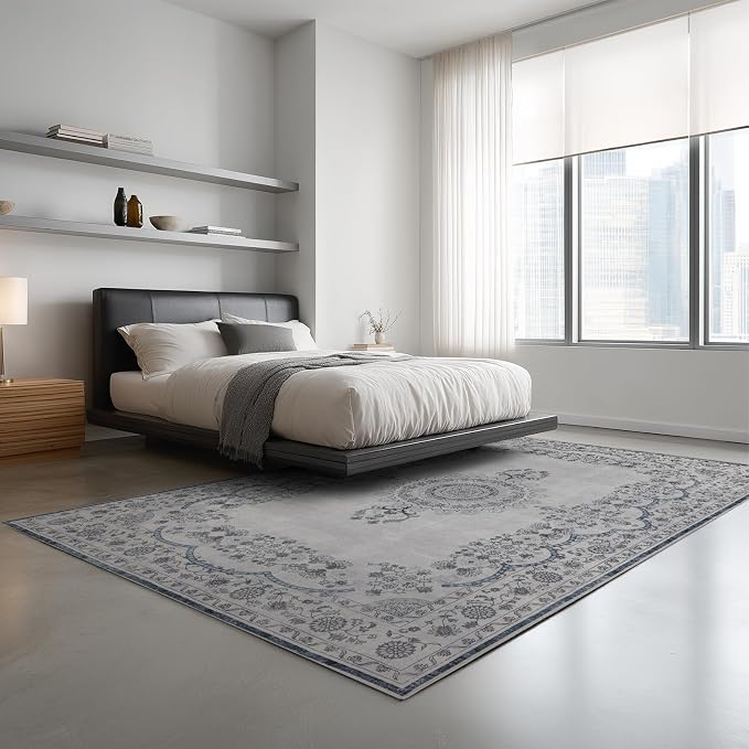 Washable Rugs 5x7 Area Rugs for Living Room, Thin Carpet for Bedroom, Soft Faux - Image 3