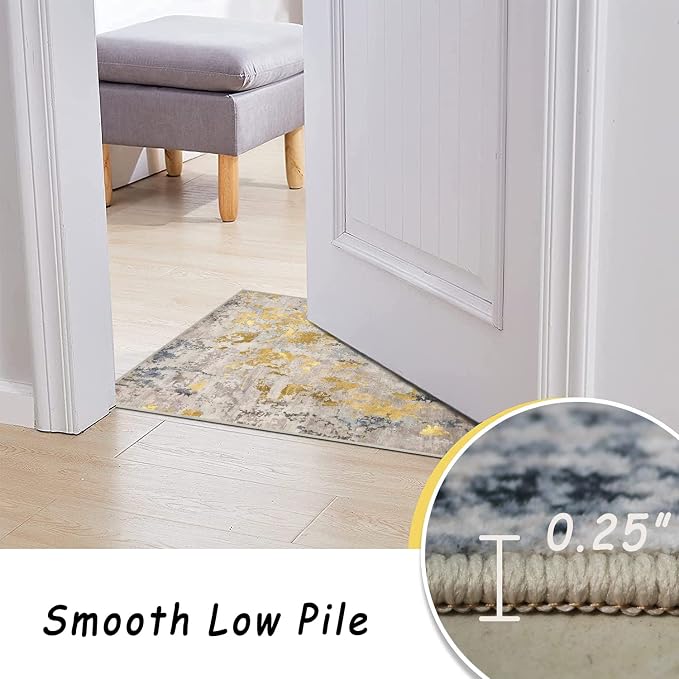 vivorug Round Rug 4ft Abstract Round Area Rug Non-Slip Indoor Carpet - Image 6