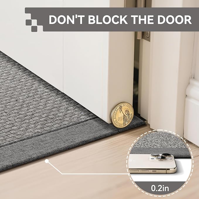 Front Door Mat 2'x3', Jute Like Non-Slip Indoor Mat Entrance, Woven Washable - Image 4
