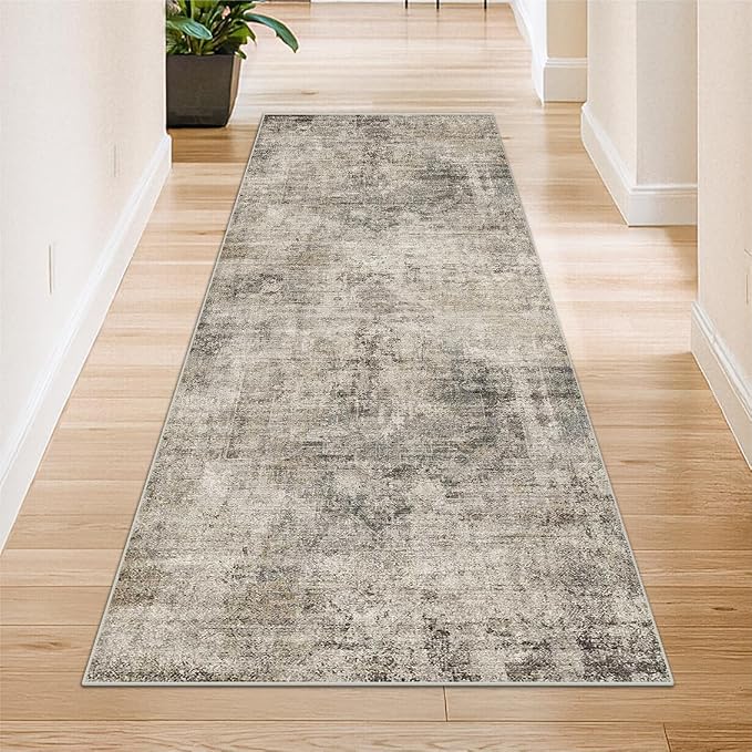 Modern Runner Rugs for Hallway 2x6, Medallion Abstract Runners for Kitchen Floor by HazoHaus