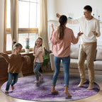 Round 6ft Abstract Rug, Modern Washable Indoor Circle Area Rugs - Image 9