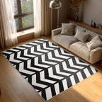 2x3 Black and White Chevron Throw Rugs - Image 3