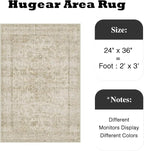 HUGEAR 2x3 Entryway Area Rug Retro Beige Small Rug Machine Washable Door Mat - Image 2