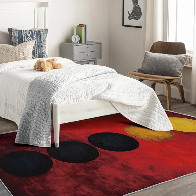 Geometric Rug, 6x8 Rug, Modern Large Area Rug, Washable Rug Non Slip Soft - Image 3
