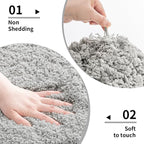 Gray Bathroom Runner Rug 24x70 Non Slip Fluffy Long Bath Mat - Image 5