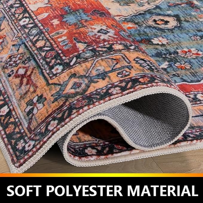 Moroccan Trellis Hallway Runner Rug Non-Slip Washable Geometric Standing Mats - Image 3