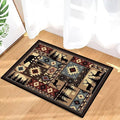 Rustic Cabin Wildlife Entrance 2x3 Rug, Buffalo Plaid Bear Moose Deer Country by KENADVI
