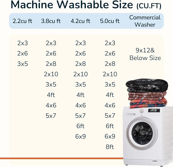 Area Rug 6x8 Rug Machine Washable Non-Slip Low Pile Print Pattern Western Rug - Image 5